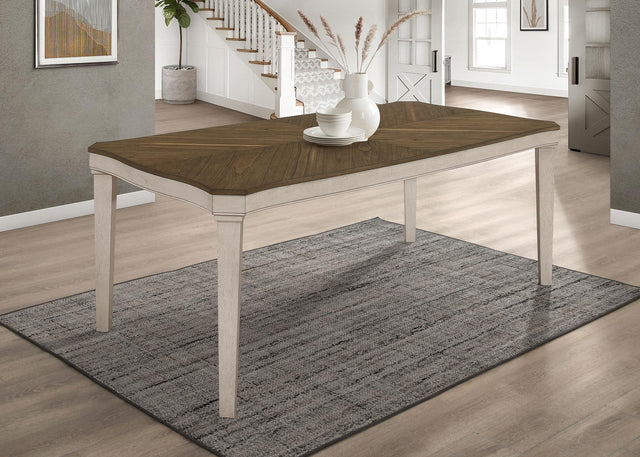 Coaster Ronnie Rectangular 79-inch Wood Dining Table Rustic Cream