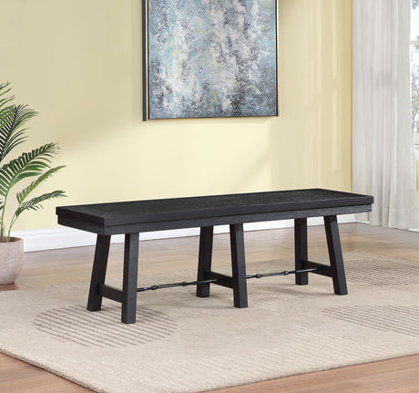 Coaster Newport Wood Trestle Base Dining Bench Black