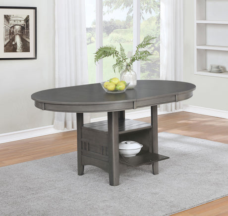 Coaster Lavon Oval 60-inch Extension Leaf Dining Table Medium Grey