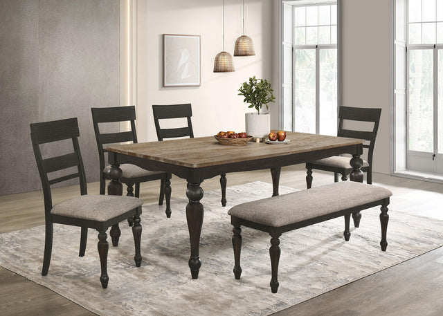 Coaster Bridget 6-piece Rectangular Dining Set Charcoal Sand Through