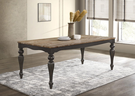 Coaster Bridget Rectangular 79-inch Dining Table Brown Brushed