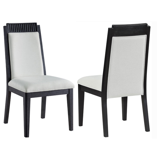Coaster Brookmead Wood Dining Side Chair Ivory and Black (Set of 2)