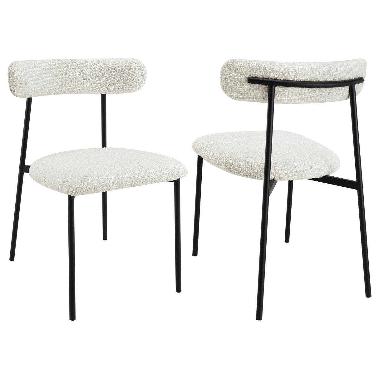 Coaster Anzio Boucle Upholstered Dining Side Chair White (Set of 2)