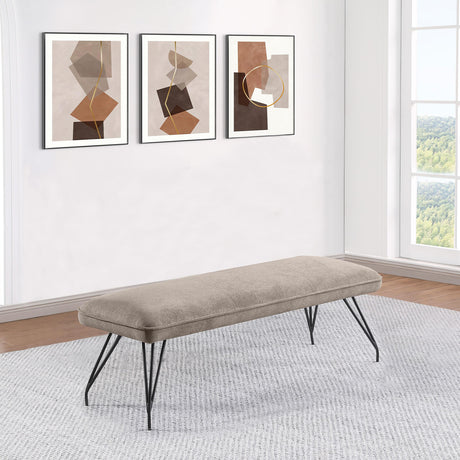 Coaster Dodson Fabric Upholstered Dining Bench Taupe