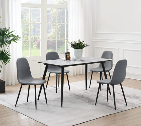 Coaster Dennison 5-piece Rectangular Dining Table Set Grey