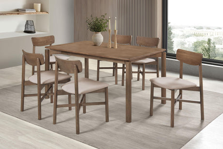 Coaster Parkridge 7-piece 59-inch Wood Dining Set Natural Walnut