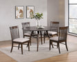Coaster Everton 5-piece Round 53-inch Dining Table Set Dark Walnut