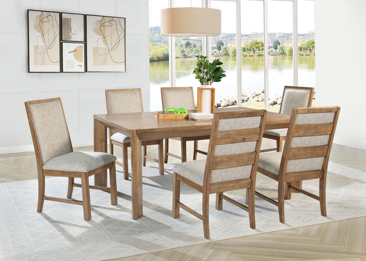 Coaster Bruner 7-piece 72-inch Rectangular Dining Set Natural Brown