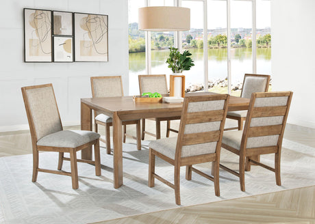 Coaster Bruner 7-piece 72-inch Rectangular Dining Set Natural Brown