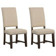 Coaster Twain Upholstered Dining Side Chair Beige (Set of 2)