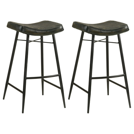 Coaster Bayu Leather Upholstered Bar Stool Espresso (Set of 2)