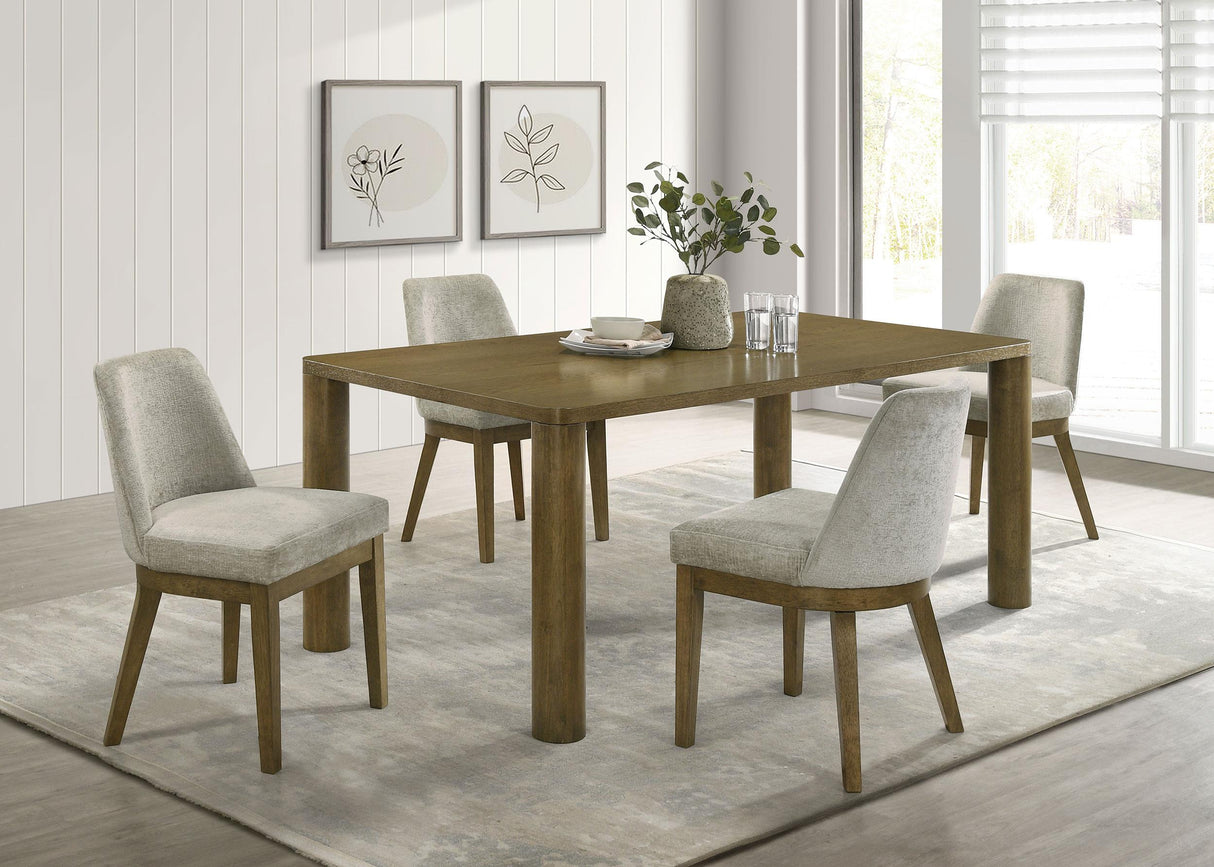 Coaster Castlewood 5-piece 71-inch Rectangular Dining Set Brown Oak