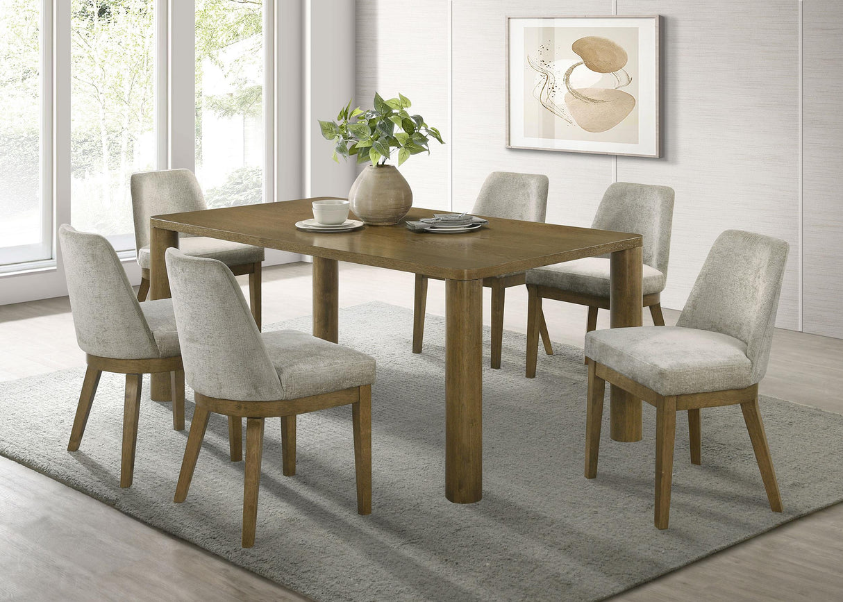 Coaster Castlewood 7-piece 71-inch Rectangular Dining Set Brown Oak