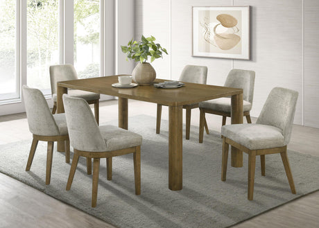 Coaster Castlewood 7-piece 71-inch Rectangular Dining Set Brown Oak