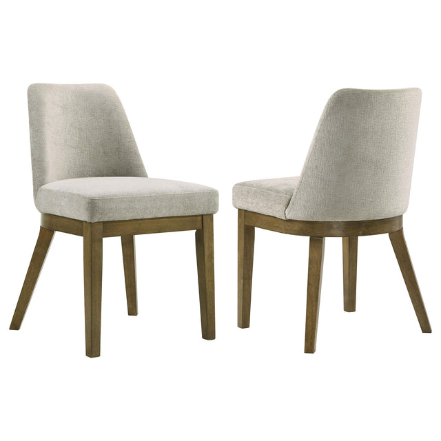 Coaster Castlewood Upholstered Dining Side Chair Brown Oak (Set of 2)