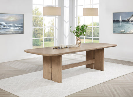 Coaster Kailani 110-inch Rectangular Wood Dining Table Beige Oak