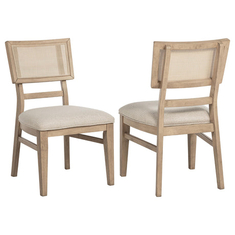 Coaster Kailani Radio Weave Cane Dining Side Chair Beige Oak