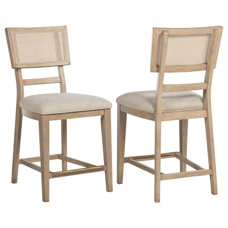 Coaster Kailani Radio Weave Cane Counter Dining Side Chair Beige Oak