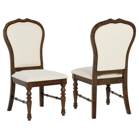 Coaster Landon Upholstered Dining Side Chair Rich Brown (Set of 2)