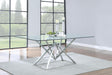 Coaster Beaufort Rectangular 71-inch Glass Top Dining Table Chrome