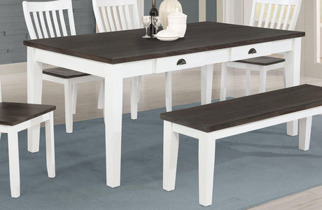 Coaster Kingman 72-inch 4-drawer Dining Table Distressed White