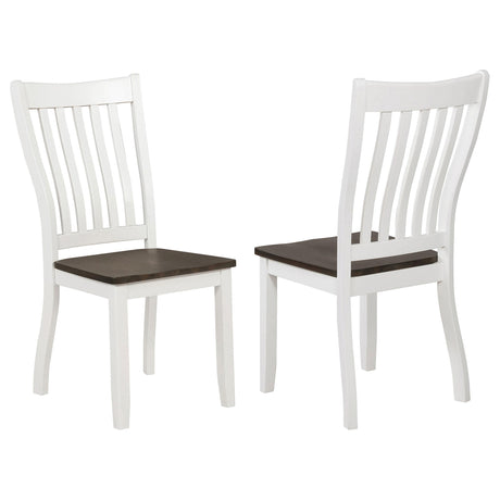 Coaster Kingman Wood Dining Side Chair Distressed White (Set of 2)
