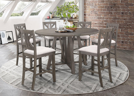 Coaster Athens 7-piece Drop Leaf Counter Height Dining Set Barn Grey