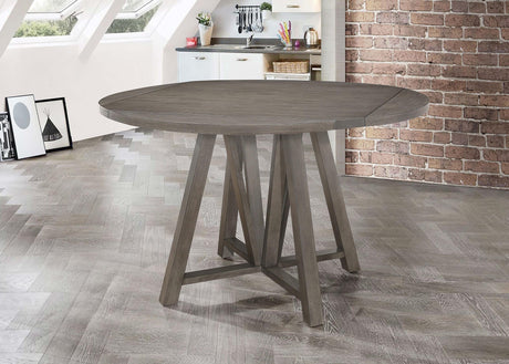 Coaster Athens Round 60-inch Drop Leaf Counter Dining Table Grey