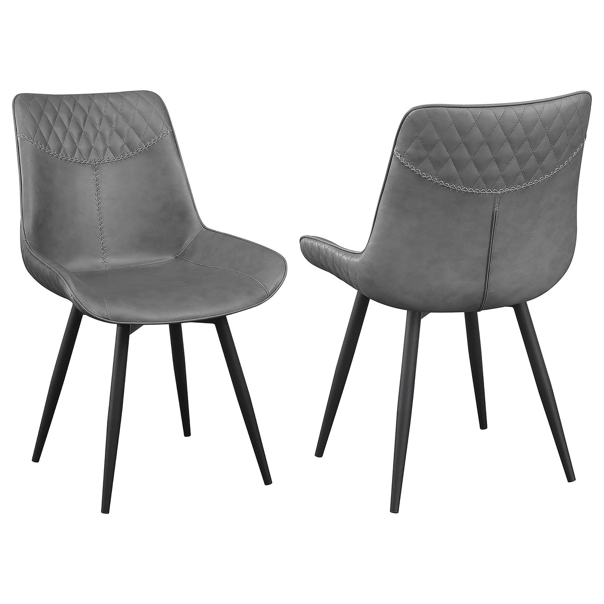 Coaster Brassie Upholstered Swivel Dining Side Chair Grey (Set of 2)