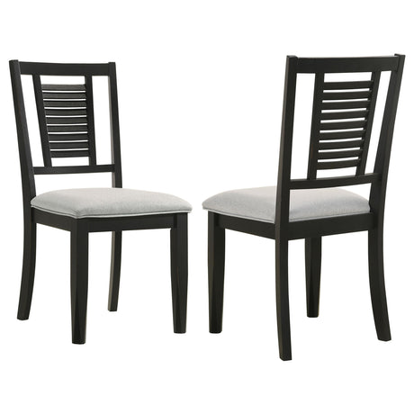 Coaster Appleton Wood Dining Side Chair Washed Black (Set of 2)