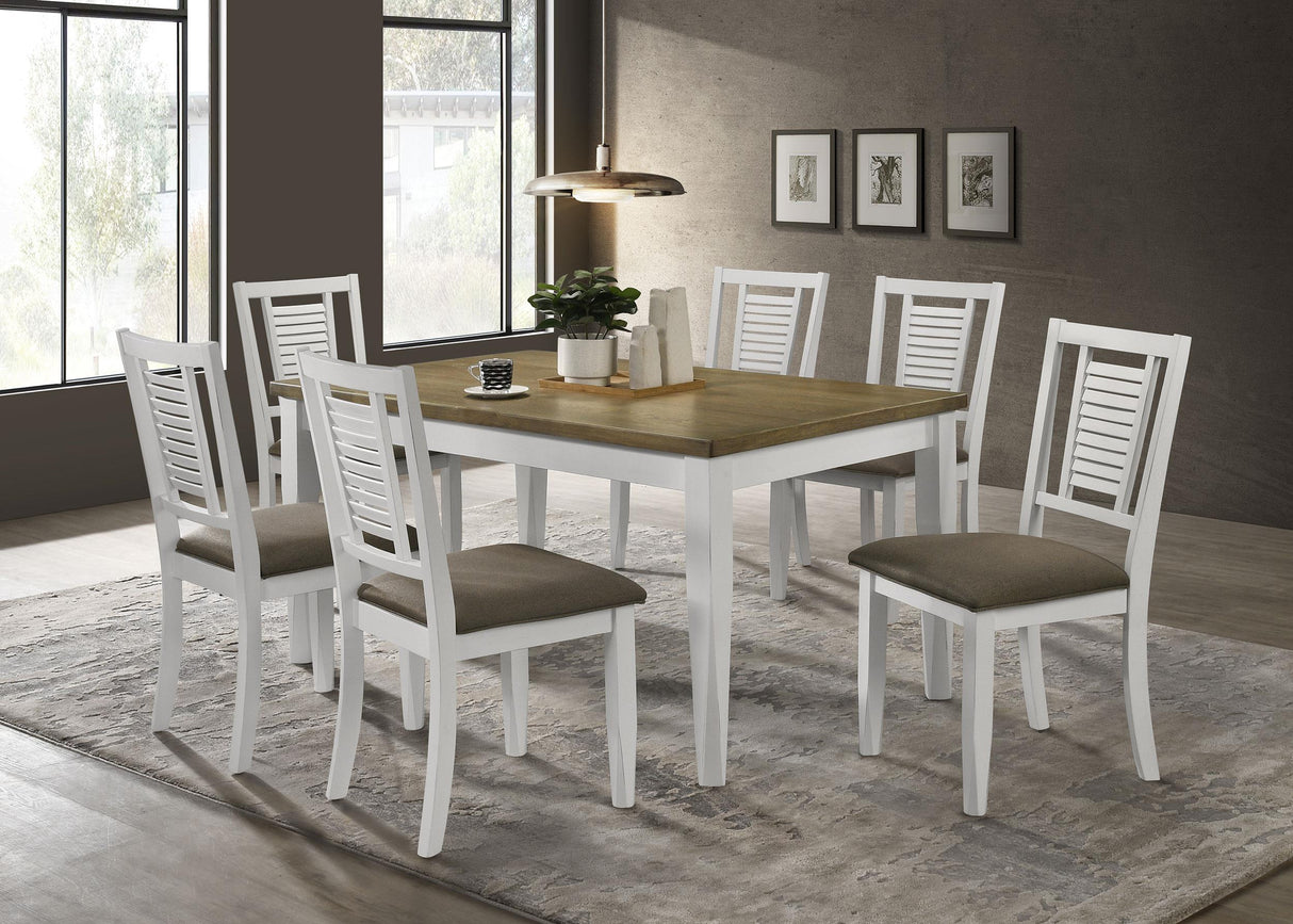 Coaster Appleton 7-piece Rectangular Dining Set Distressed White