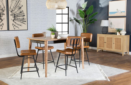 Coaster Partridge 5-piece Counter Dining Set Sheesham and Camel