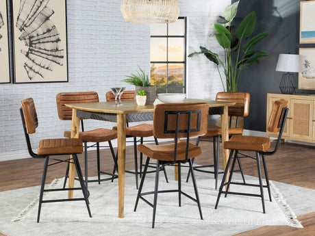 Coaster Partridge 7-piece Counter Dining Set Sheesham and Camel