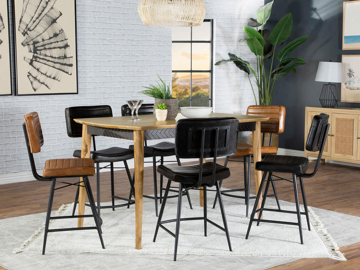 Coaster Partridge 7-piece Counter Dining Set Espresso and Camel