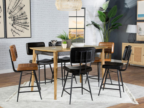 Coaster Partridge 7-piece Counter Dining Set Espresso and Camel