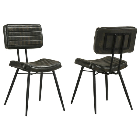 Coaster Misty Leather Upholstered Dining Chair Espresso (Set of 2)