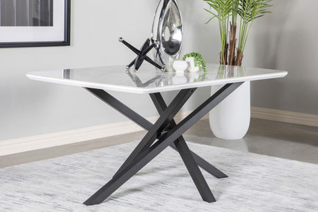 Coaster Paulita 63-inch Ceramic Dining Table White Ceramic