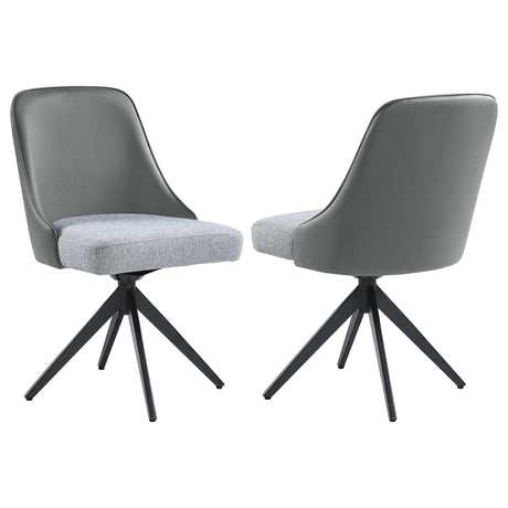 Coaster Paulita Upholstered Swivel Dining Side Chair Grey (Set of 2)