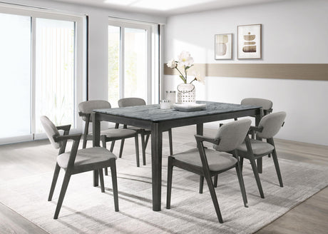 Coaster Stevie 7-piece Rectangular Dining Table Set Grey and Black