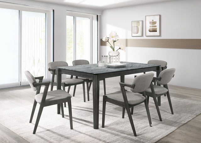 Coaster Stevie 7-piece Rectangular Dining Table Set Grey and Black