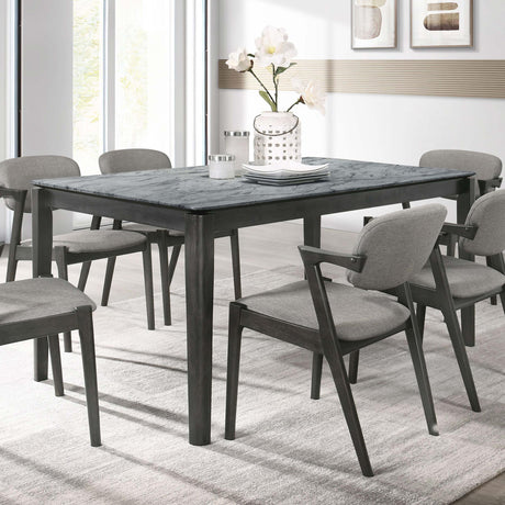 Coaster Stevie Rectangular 63-inch Faux Marble Dining Table Grey