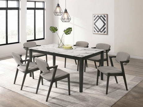 Coaster Stevie 7-piece Rectangular Dining Table Set White and Black