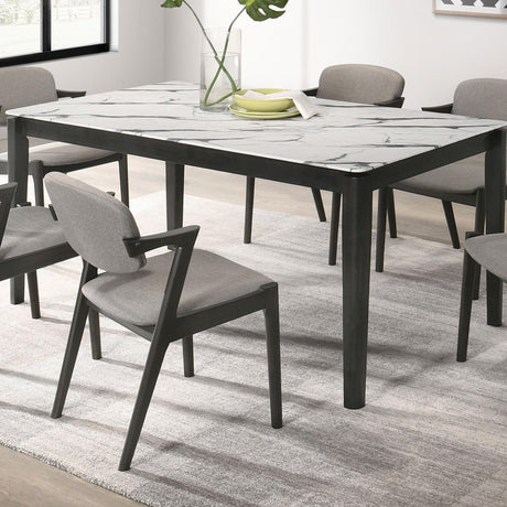 Coaster Stevie Rectangular 63-inch Faux Marble Dining Table White