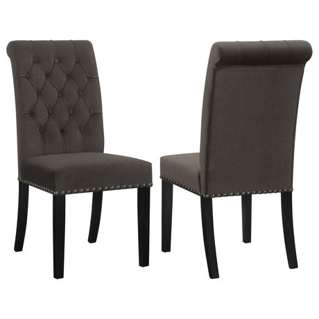 Coaster Alana Velvet Upholstered Dining Side Chair Brown (Set of 2)