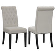 Coaster Alana Velvet Upholstered Dining Side Chair Sand (Set of 2)