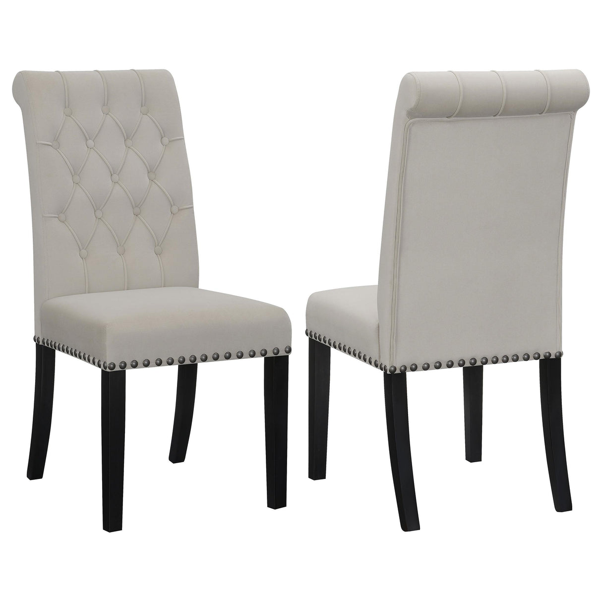 Coaster Alana Velvet Upholstered Dining Side Chair Sand (Set of 2)