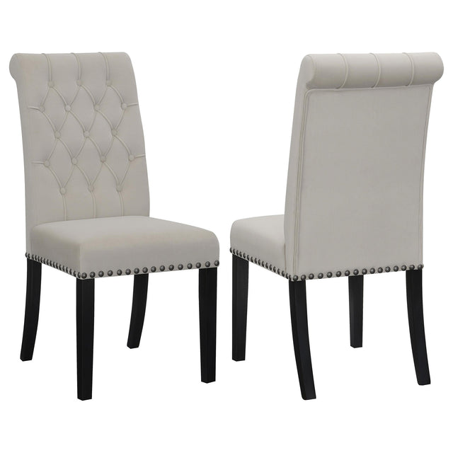 Coaster Alana Velvet Upholstered Dining Side Chair Sand (Set of 2)