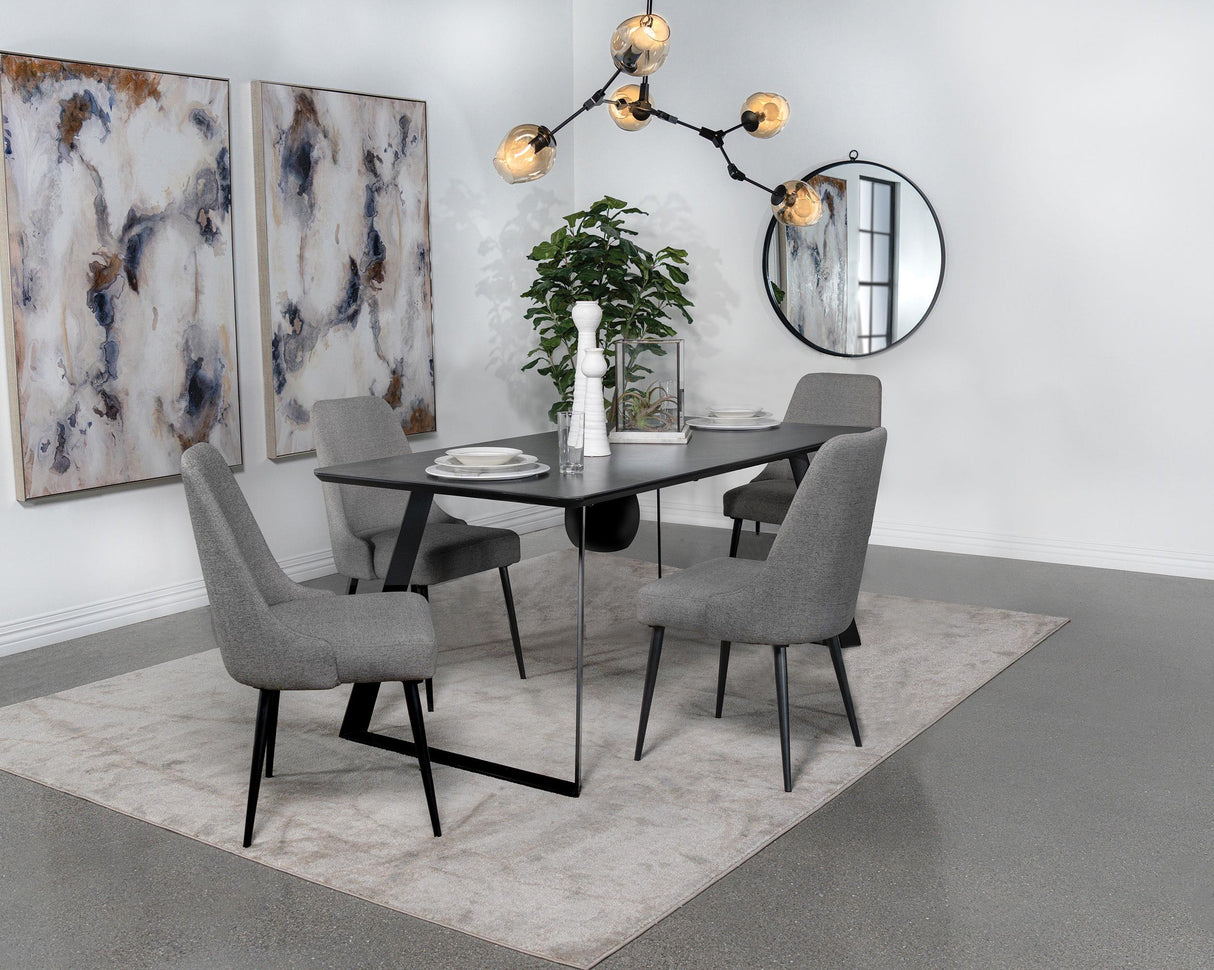 Coaster Smith 5-piece Rectangular Ceramic Top Dining Table Set Black