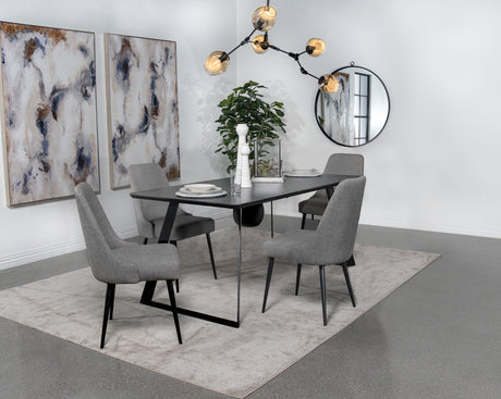 Coaster Smith 5-piece Rectangular Ceramic Top Dining Table Set Black