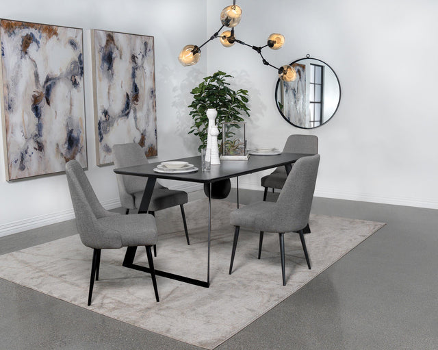 Coaster Smith 5-piece Rectangular Ceramic Top Dining Table Set Black